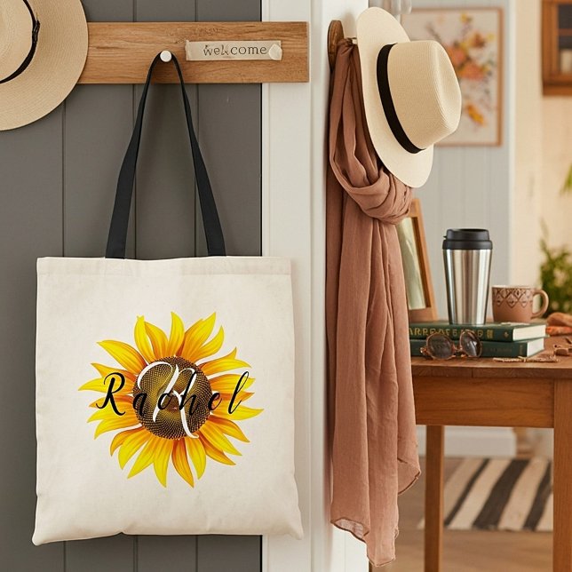 Personalized sunflower  tote bag (Creator Uploaded)