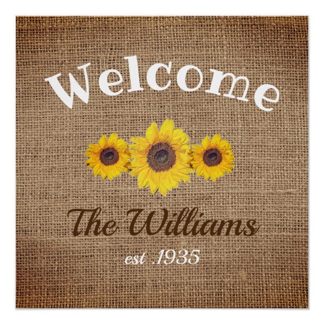 Personalized  sunflower trio -  Welcome Poster (Front)