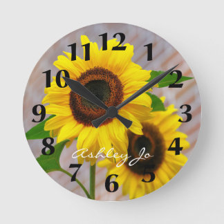 Personalized Sunflower Wall Clock