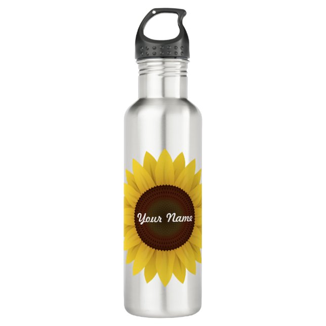 Personalized Sunflower Water Bottle (Front)
