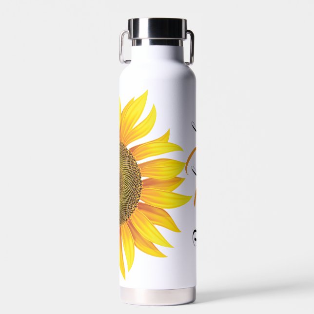 Personalized sunflower  water bottle (Front)