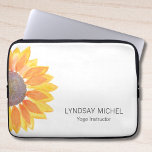 Personalized Sunflower Yoga Instructor Laptop Sleeve<br><div class="desc">This flora laptop sleeve is decorated with a watercolor yellow sunflower. 
Easily customizable.
Original Watercolor © Michele Davies.</div>