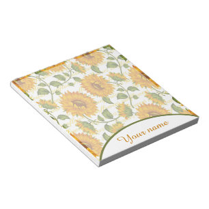 Personalized Sunflowers and text  Notepad