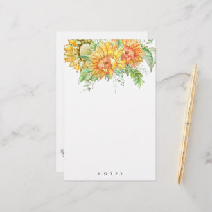 Personalized Sunflowers Boho Floral Stationery 