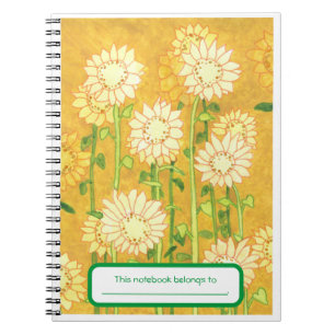 Personalized Sunflowers in Watercolor Notebooks