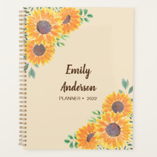 Personalized Sunflowers Leaves Planner