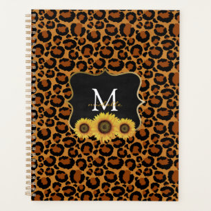 Personalized Sunflowers & Leopard Planner