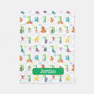 Personalized Sunny Day Sesame Street Pattern Fleece Blanket