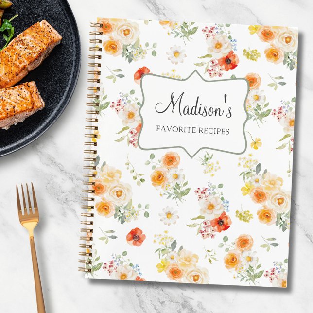 Personalized Sunny Floral Pattern Recipe Book (Creator Uploaded)