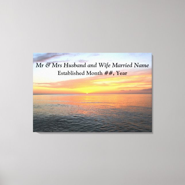 PERSONALIZED SUNRISE WEDDING CANVAS PRINT (Front)