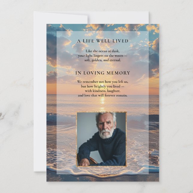 Personalized Sunset Funeral Invitation (Dos)