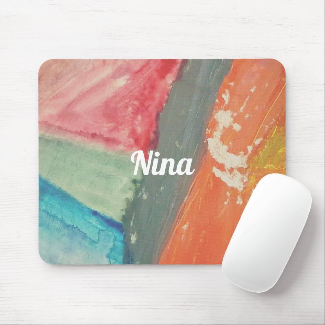 Personalized "Sunset Horizon" Artistic Abstract Mouse Pad (With Mouse)