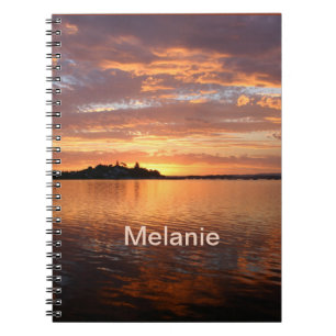 Personalized Sunset on the Water Notebook