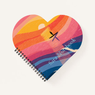 Personalized Sunset Paddle Board Notebook