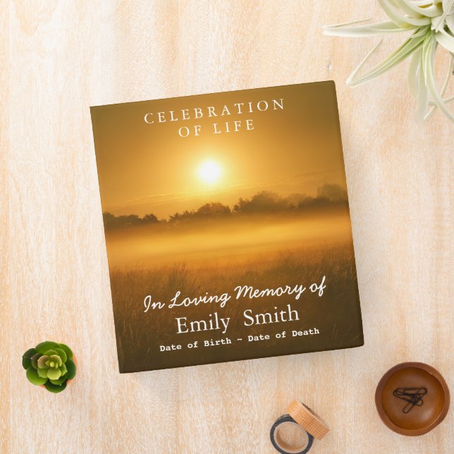 Personalized Sunset Sea Celebration of Life Binder (In Situ)