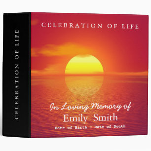 Personalized Sunset Sea Celebration of Life Binder