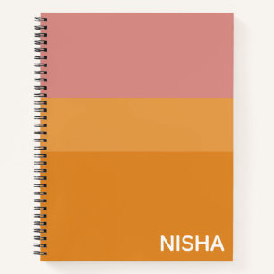 Personalized Sunset Stripes Notebook