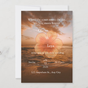 Personalized Sunset Wedding Invitation