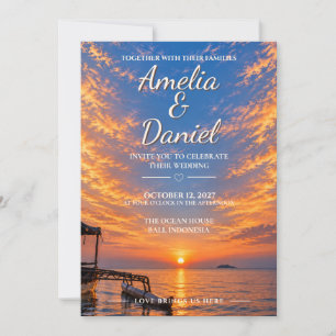 Personalized Sunset Wedding Invitation