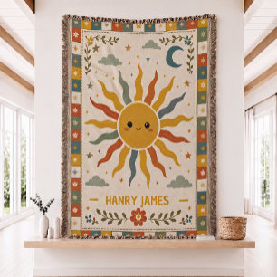 Personalized Sunshine Baby Woven Throw Blank Blanket