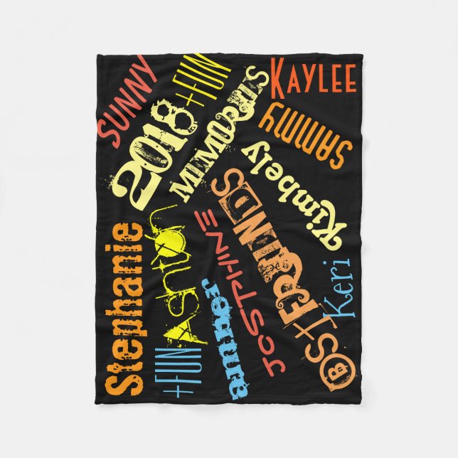 Personalized Sunshine Blanket 8 or 9 Names (Front)