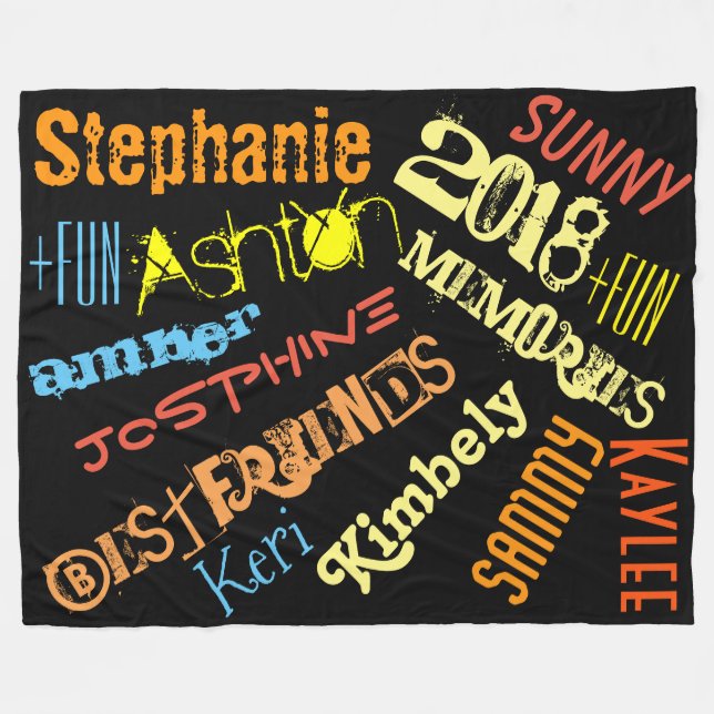 Personalized Sunshine Blanket 8 to 10 Names (Front (Horizontal))