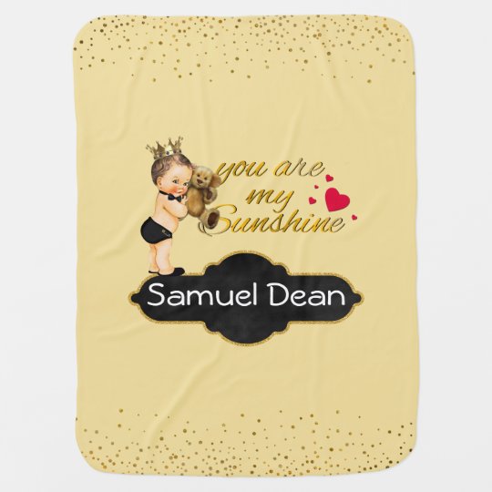 Personalized Sunshine Song | Prince Nursery Throw Receiving Blankets