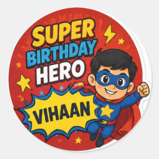 Personalized Super Birthday Hero Sticker