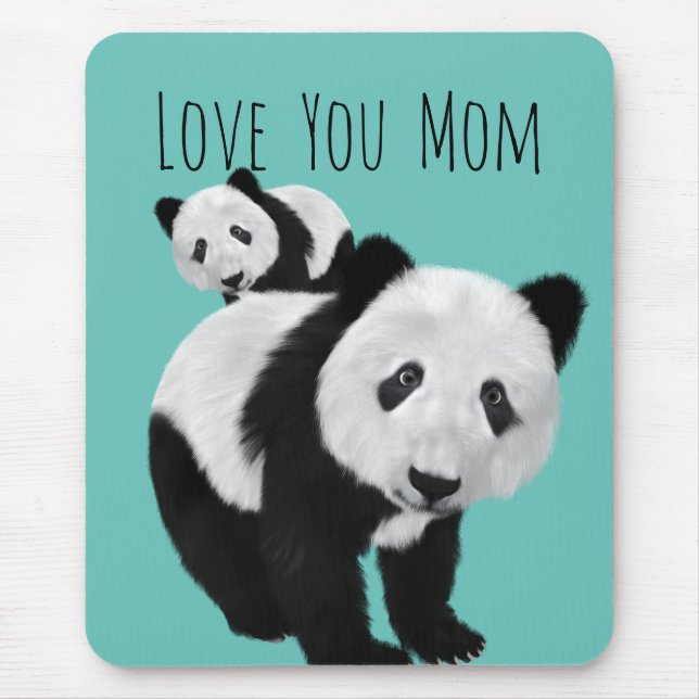 Personalized Super Cute Pandas - Changeable Colo Mouse Pad (Front)