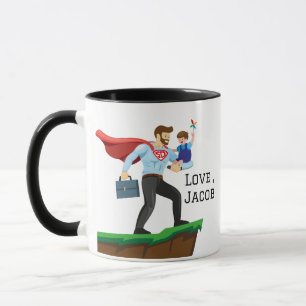 Personalized Super DAD/Father Carrying His Son Mug
