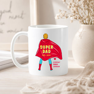 Personalized Super Dad Mug Custom Kids Names