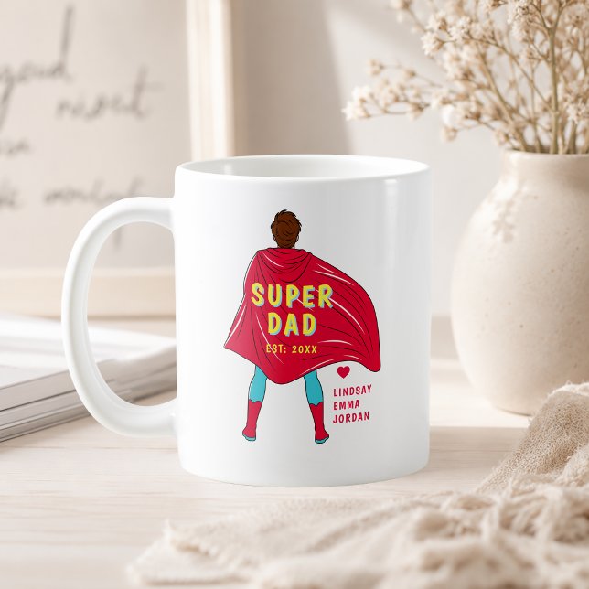 Personalized Super Dad Mug | Custom Kids Names (Personalized Super Dad Mug | Custom Kids Names)