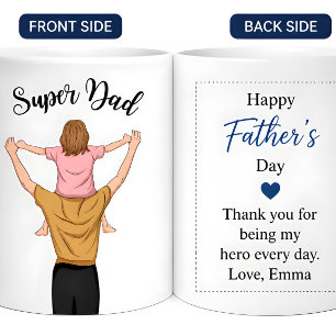 Personalized Super Dad Photo Custom Father's Day Coffee Mug