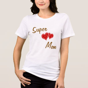 Personalized Super Mom T-Shirt   Custom Name Tri-Blend Shirt