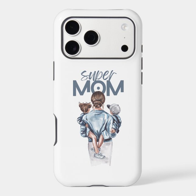 Personalized Super Mom with Son and Daughter Gift (Back)
