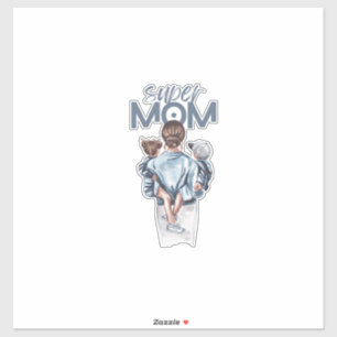 Personalized Super Mom with Son and Daughter Gift