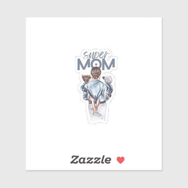 Personalized Super Mom with Son and Daughter Gift (Sheet)