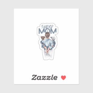 Personalized Super Mom with Son and Daughter Gift