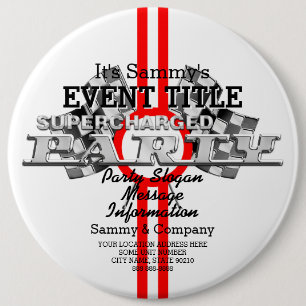 Personalized Supercharged Performance Party 6 Inch Round Button