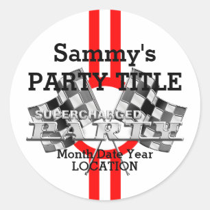Personalized Supercharged Performance Party Classic Round Sticker