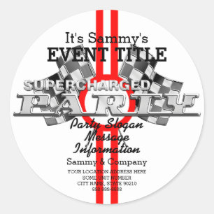 Personalized Supercharged Performance Party Classic Round Sticker