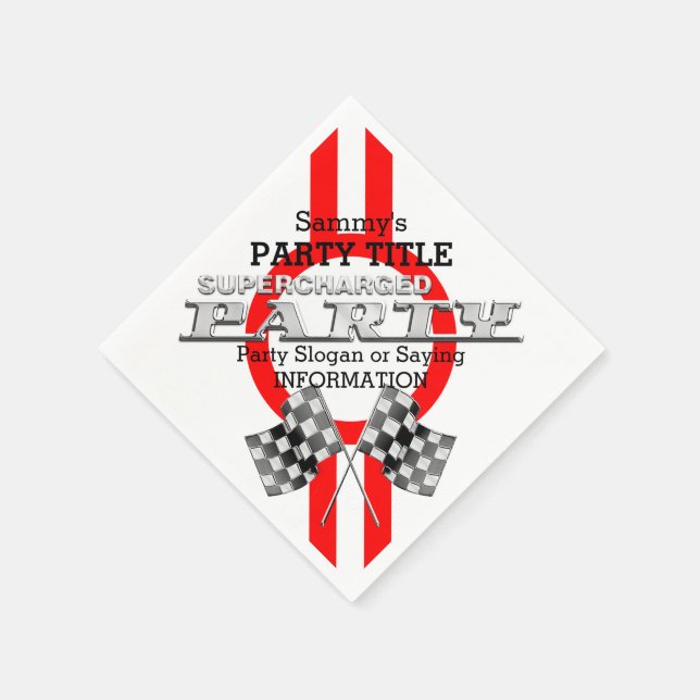 Personalized Supercharged Performance Party Napkin (Corner)