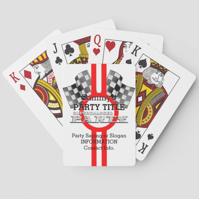Personalized Supercharged Performance Party Playing Cards (Back)