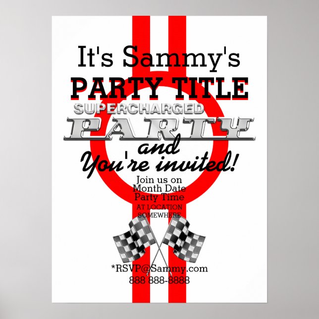 Personalized Supercharged Performance Party Poster (Front)