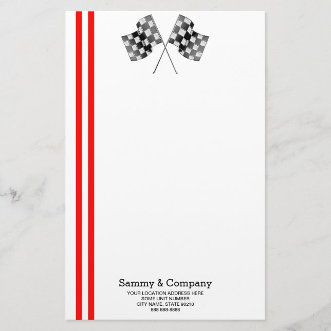 Personalized Supercharged Performance Party Stationery (Front)