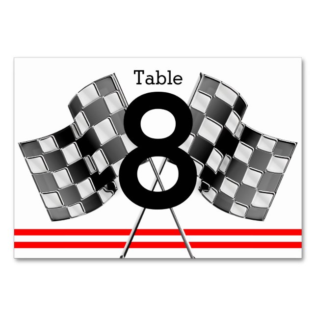 Personalized Supercharged Performance Party Table Number (Front)