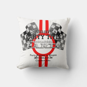 Personalized Supercharged Performance Party Throw Pillow
