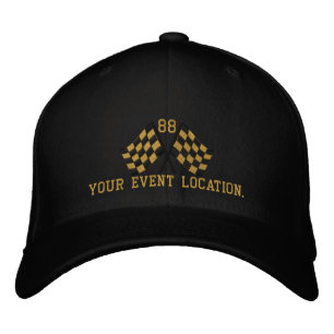 Personalized Supercharged Racing Flags Embroidery Embroidered Hat