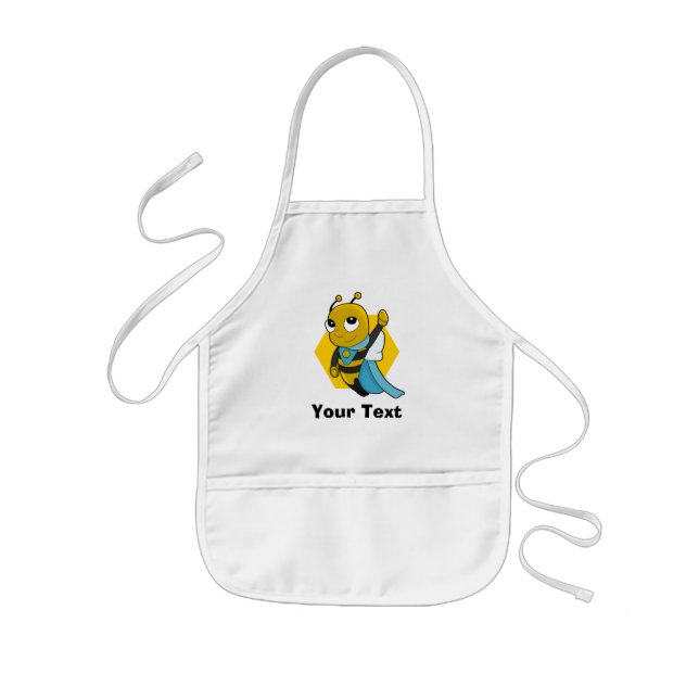 Personalized Superhero bee cartoon  Kids Apron (Front)