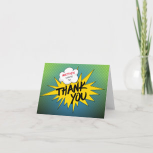 Personalized Superhero Flash Superhero Thank You Card